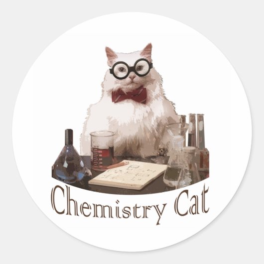 Chemistry Cat (van 9gag memes reddit) Ronde Sticker (Voorkant)