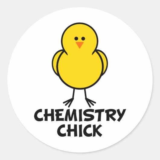 Chemistry Chick Ronde Sticker (Voorkant)