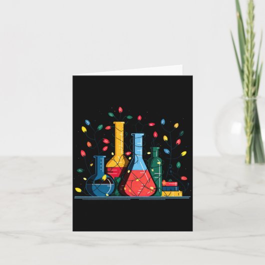 Chemistry Christmas Lights Lover Chemist Science L Kaart (Voorkant)