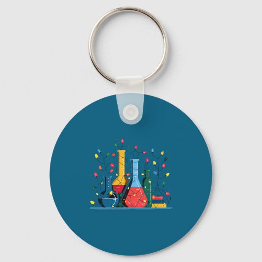 Chemistry Christmas Lights Lover Chemist Science L Sleutelhanger (Voorkant)