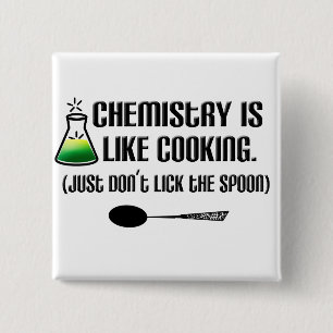 Chemistry Cooking Vierkante Button 5,1 Cm