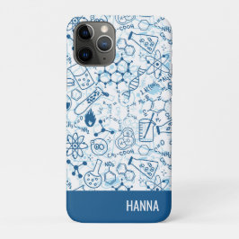 Chemistry Doodle Pattern Personalized Name Case-Mate iPhone Case
