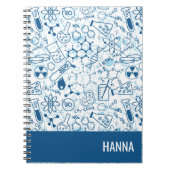 Chemistry Doodle Pattern Personalized Name Notitieboek (Voorkant)