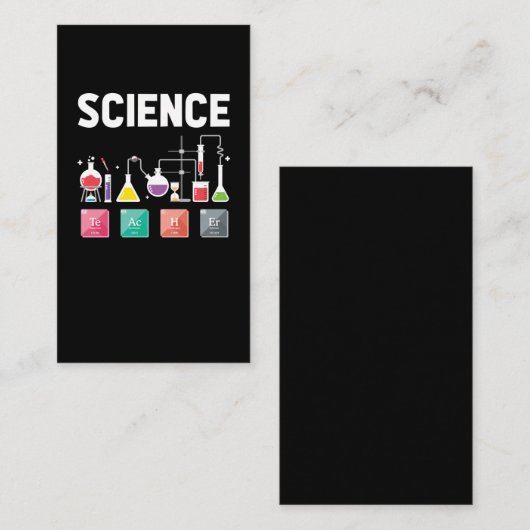 Chemistry Elements Laboratory Science Teacher Visitekaartje (Voorkant / Achterkant)