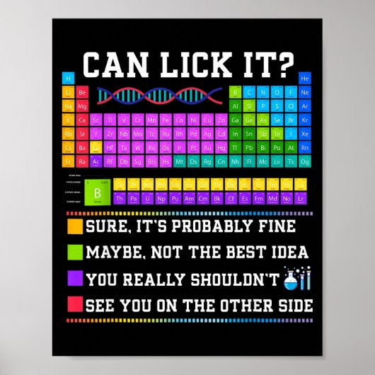 Chemistry Elements Teacher Can I Lick It Periodic  Poster (Voorkant)