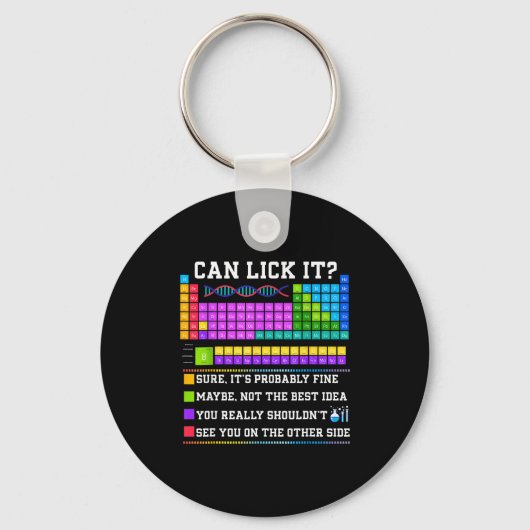 Chemistry Elements Teacher Can I Lick It Periodic  Sleutelhanger (Voorkant)