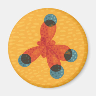 Chemistry Geek Oranje Methane Molecule Magneet