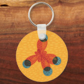 Chemistry Geek Oranje Methane Molecule Sleutelhanger (Voorkant)