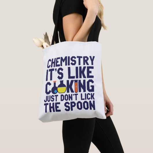 Chemistry Is Like Cooking Funny Chemist Science Tote Bag (Dichtbij)