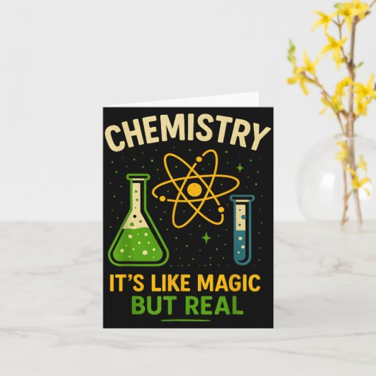 Chemistry It’s Like Magic Funny Science Teacher St Kaart (Gele Bloem)