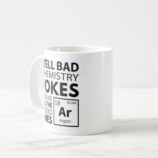 Chemistry Jokes Argon Koffiemok (Voorkant links)