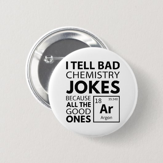 Chemistry Jokes Argon Ronde Button 5,7 Cm (Voorkant /achterkant)