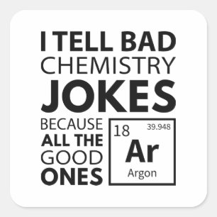 Chemistry Jokes Argon Vierkante Sticker