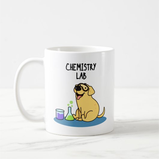 Chemistry Lab Funny Labrador Dog Pun Koffiemok (Links)
