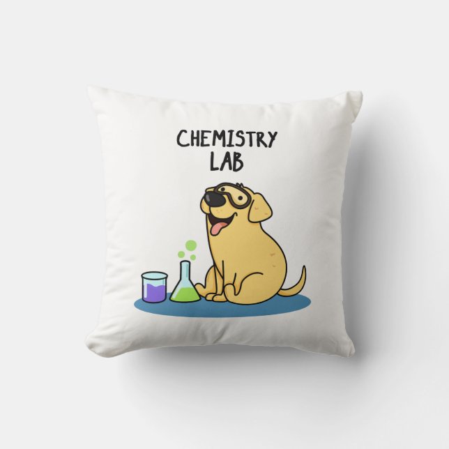 Chemistry Lab Funny Labrador Dog Pun Kussen (Voorkant)