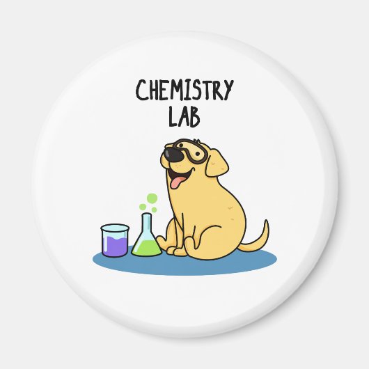 Chemistry Lab Funny Labrador Dog Pun Magneet (Voorkant)