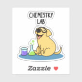 Chemistry Lab Funny Labrador Dog Pun Sticker (Vel)