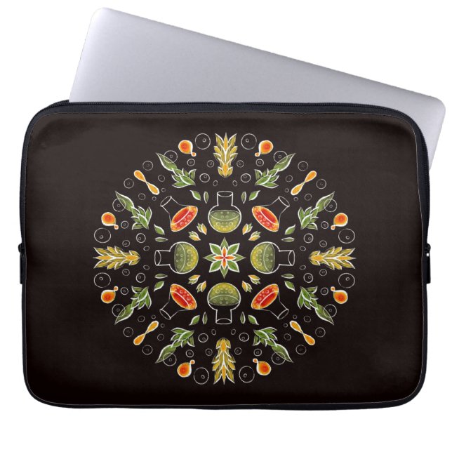 Chemistry Lab Science Botanical Patroon Laptop Sleeve (Voorkant)