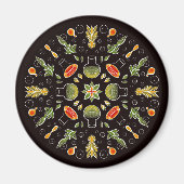 Chemistry Lab Science Botanical Patroon Magneet (Voorkant)