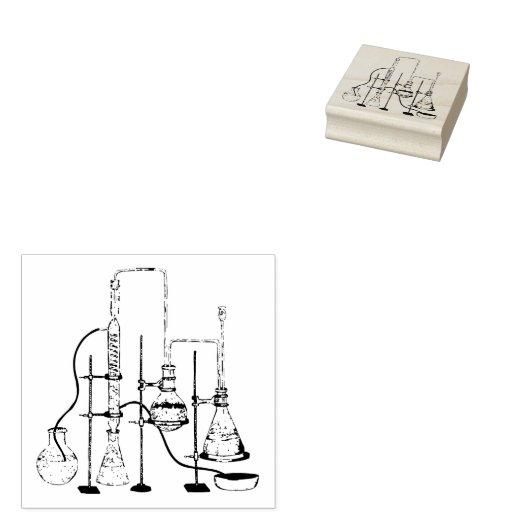 Chemistry Lab Science Rubberstempel (Gestempeld)
