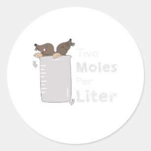 Chemistry Laboratory Pun Pun Mole Liter Ronde Sticker