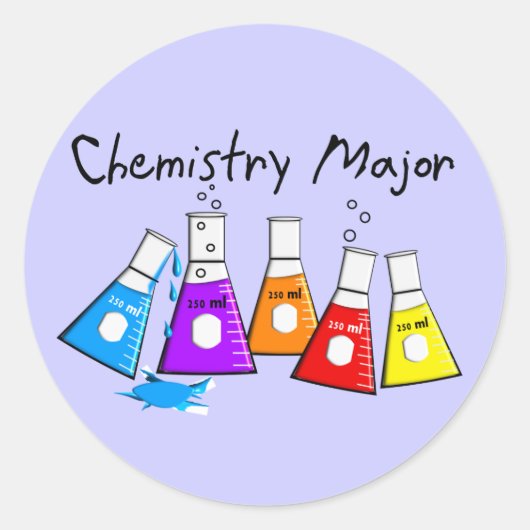 Chemistry Major Gifts Beeker Design Ronde Sticker (Voorkant)