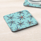 Chemistry Molecule Retro Modern Abstract Patroon Bier Onderzetter (Linkerzijde)