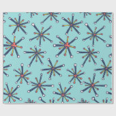 Chemistry Molecule Retro Modern Abstract Patroon Cadeaupapier (Vlak)