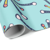 Chemistry Molecule Retro Modern Abstract Patroon Cadeaupapier (Rol Hoek)