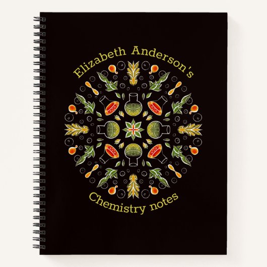 Chemistry Notes Botanical Pattern Notitieboek (Voorkant)