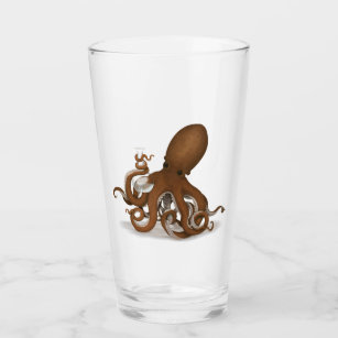 Chemistry Octopus Holding Flask Steampunk Science Glas