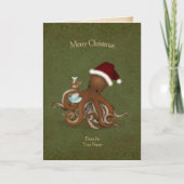 Chemistry Octopus  Parchment Kerstmis Bedankkaart (Voorkant)