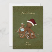 Chemistry Octopus  Parchment Kerstmis Kaart (Voorkant)