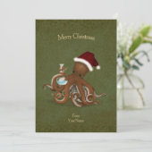 Chemistry Octopus  Parchment Kerstmis Kaart (Staand voorkant)
