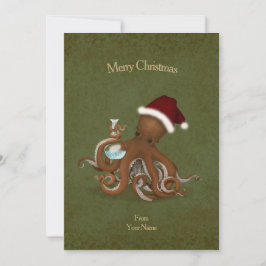 Chemistry Octopus  Parchment Kerstmis Kaart