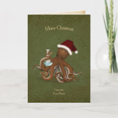 Chemistry Octopus  Parchment Kerstmis Kaart (Voorkant)
