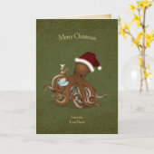 Chemistry Octopus  Parchment Kerstmis Kaart (Gele Bloem)