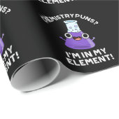 Chemistry Puns Ik zit in mijn element, donkere BG Cadeaupapier (Rol Hoek)