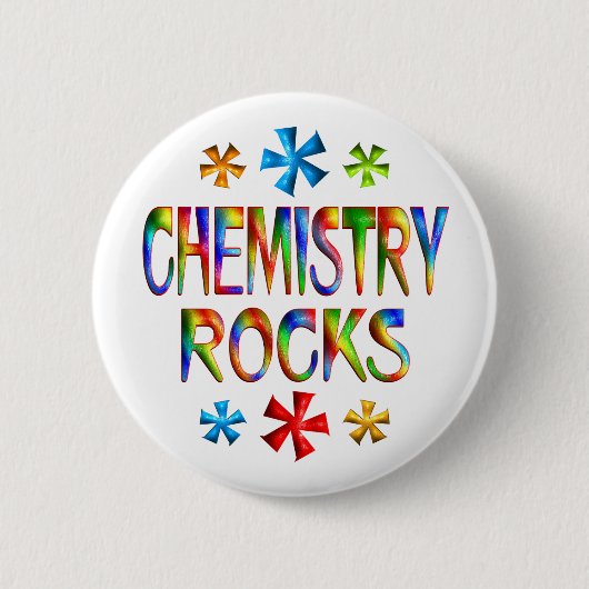 CHEMISTRY ROCKS RONDE BUTTON 5,7 CM (Voorkant)