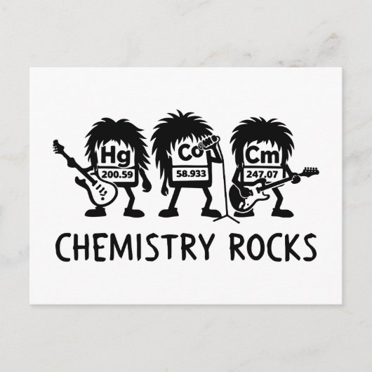 Chemistry Rocks Science Rock Band Briefkaart (Voorkant)