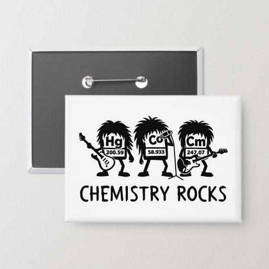 Chemistry Rocks Science Rock Band Button (Voorkant / Achterkant)
