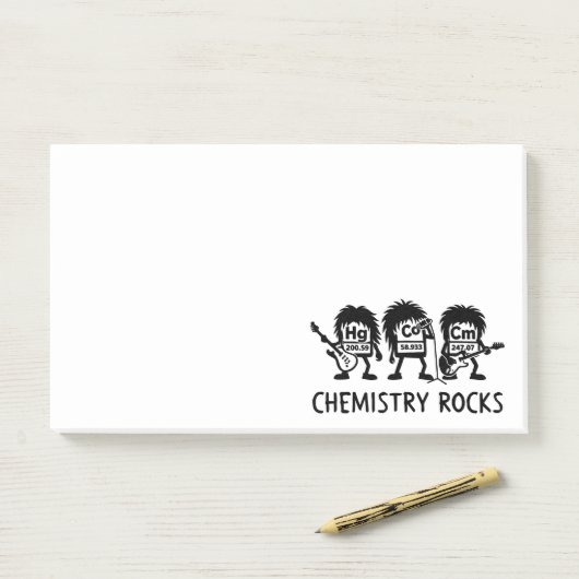 Chemistry Rocks Science Rock Band Post-it® Notes (Op bureau)
