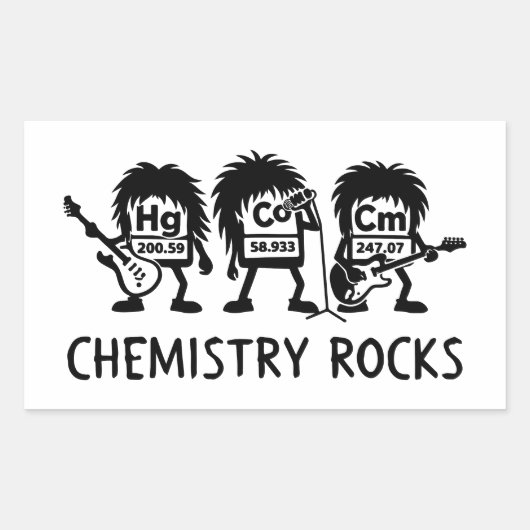Chemistry Rocks Science Rock Band Rechthoekige Sticker (Voorkant)
