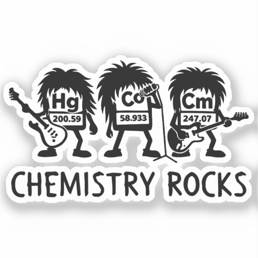 Chemistry Rocks Science Rock Band Sticker (Voorkant)