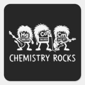 Chemistry Rocks Science Rock Band Vierkante Sticker (Voorkant)