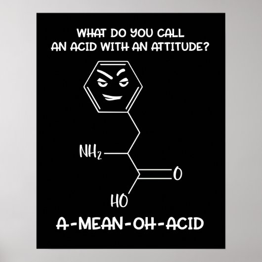 Chemistry Science Acid Attitude A-Mean-Acid Poster (Voorkant)