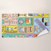 Chemistry Science Banners set. Kleurhandtekening v Badhanddoek (Badhanddoek)