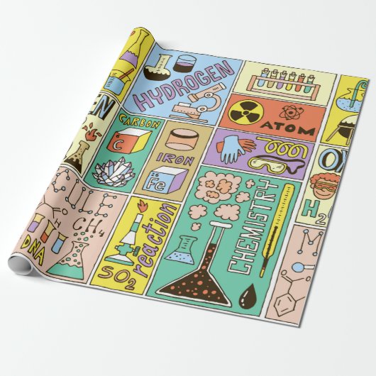 Chemistry Science Banners set. Kleurhandtekening v Cadeaupapier (Uitgerold)