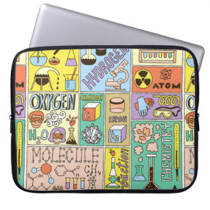 Chemistry Science Banners set. Kleurhandtekening v Laptop Sleeve