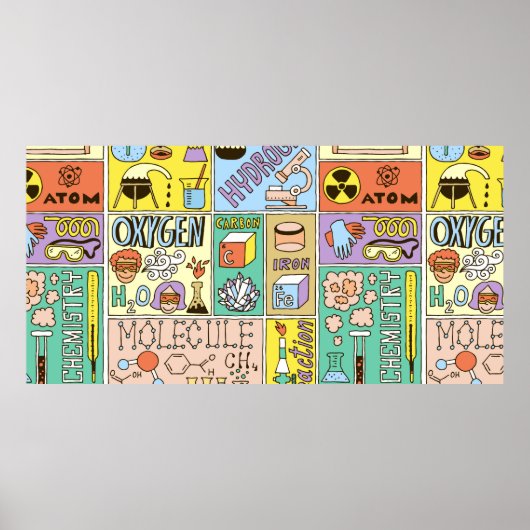 Chemistry Science Banners set. Kleurhandtekening v Poster (Voorkant)